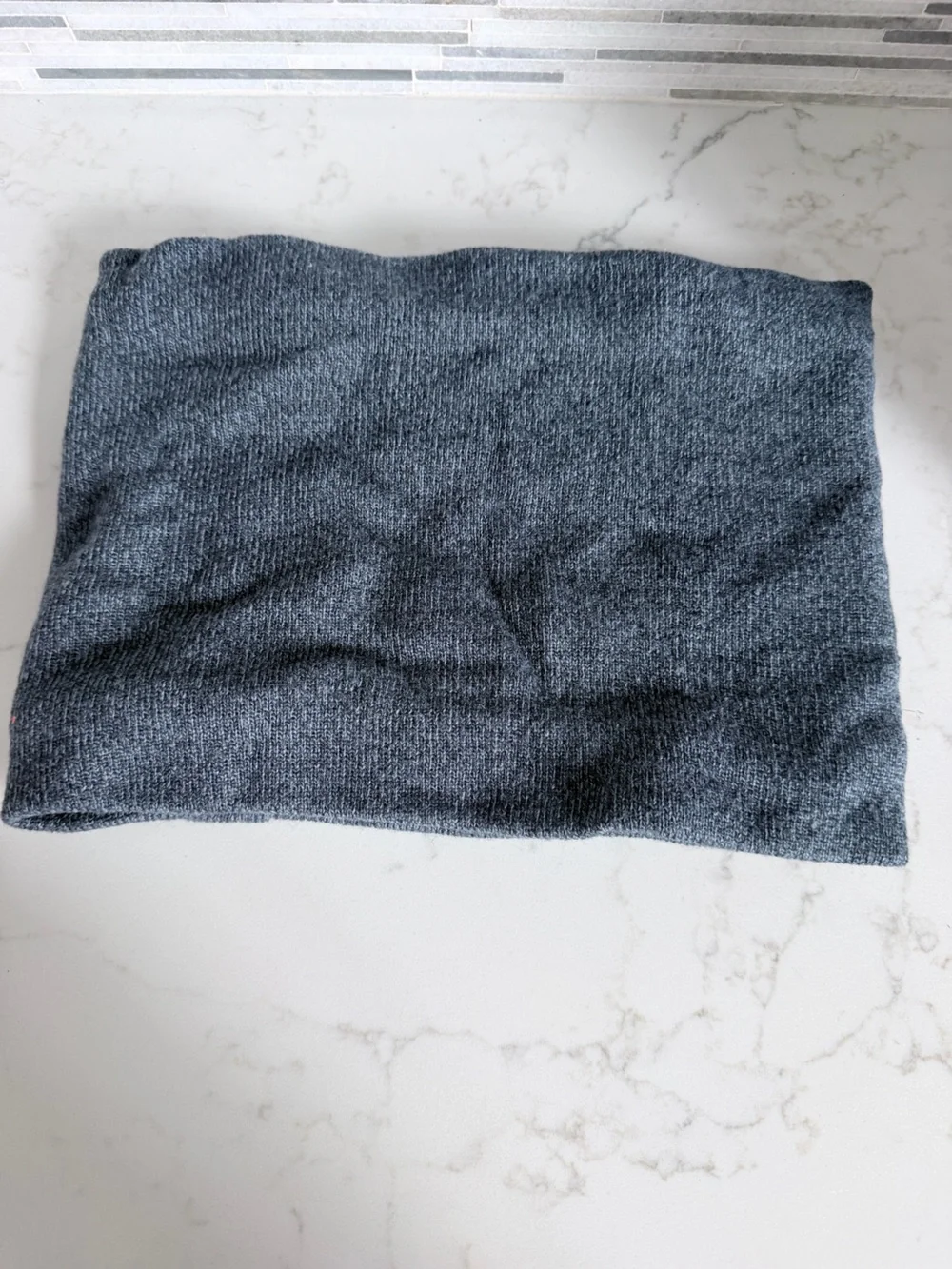 Vintage Y2K Unisex Heather Gray Fleece Lined Knit Neck Warmer cowl neck scarf